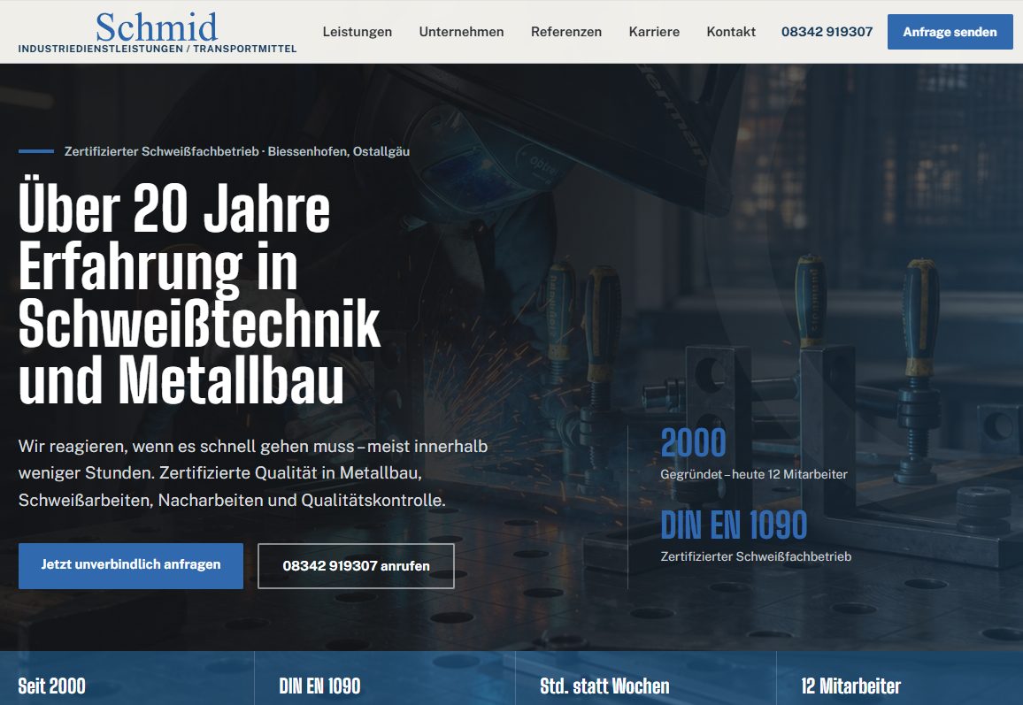 Vorschau der Website von Schmid Industriedienst